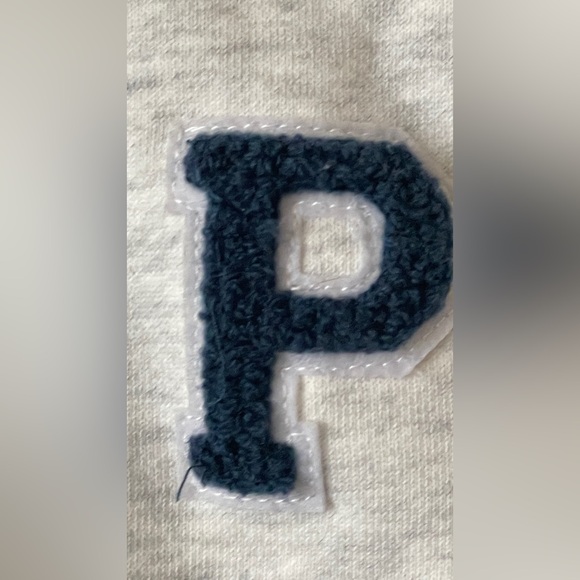Parke Chenille Shrunken Mockneck S/M Varsity Letterman P Crewneck Gray - Picture 9 of 11